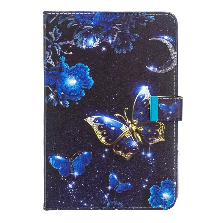 Padrão De Impressão PU Couro Aleta Concha Suporte Comprimido Para Capas Mini (2019) 7,9 Polegada / Mini-4 3 2 1 - Borboleta-2