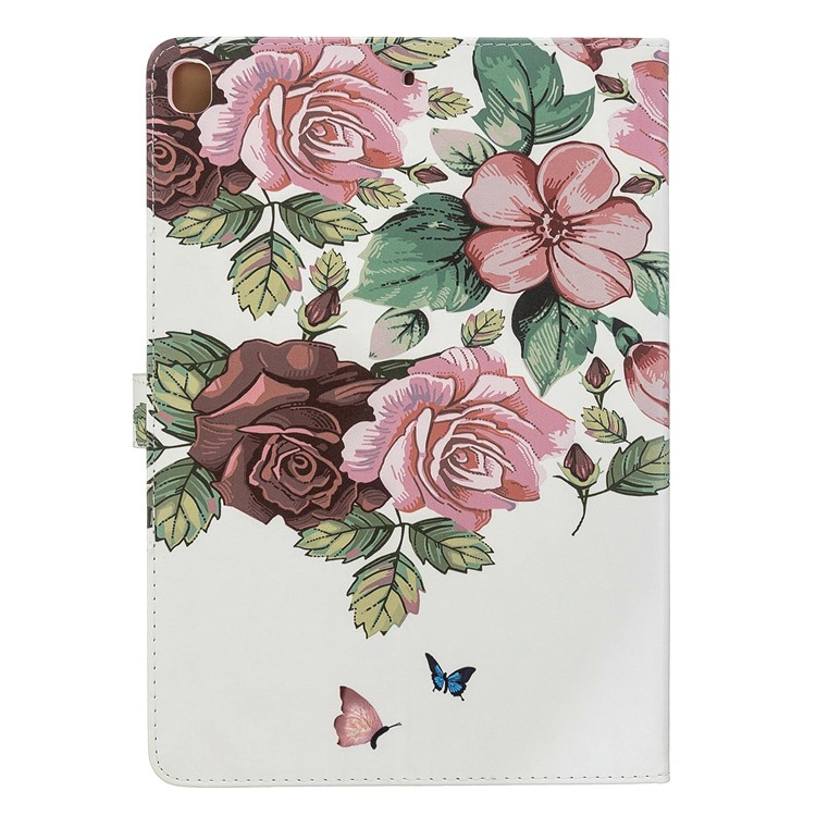 Pattern Printing PU Leather Flip Tablet Cover for iPad Pro 10.5-inch (2017)/Air 10.5 inch (2019)/iPad 10.2 (2019) - Pink Flower-3