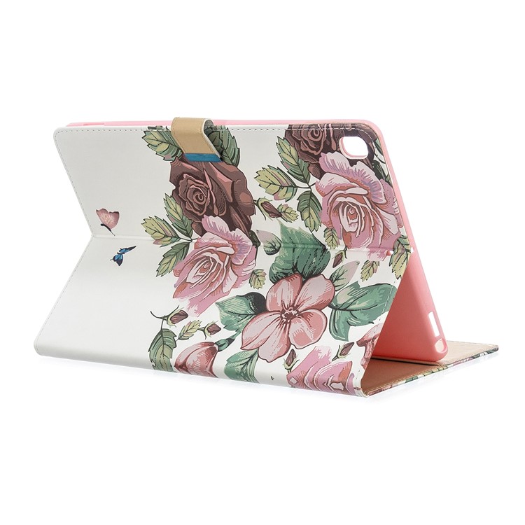 Pattern Printing PU Leather Flip Tablet Cover for iPad Pro 10.5-inch (2017)/Air 10.5 inch (2019)/iPad 10.2 (2019) - Pink Flower-4