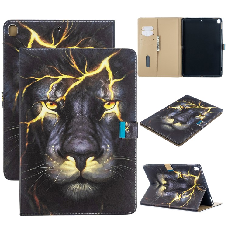 Pattern Printing PU Leather Flip Tablet Cover for iPad Pro 10.5-inch (2017)/Air 10.5 inch (2019)/iPad 10.2 (2019) - Lion-1