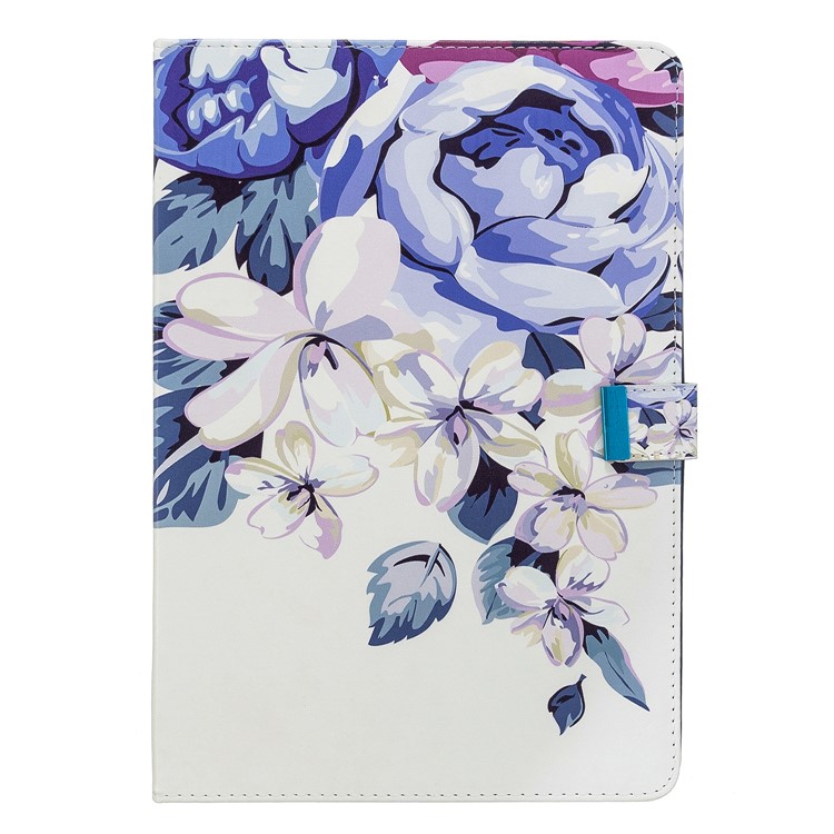 Pattern Printing PU Leather Flip Tablet Cover for iPad Pro 10.5-inch (2017)/Air 10.5 inch (2019)/iPad 10.2 (2019) - Blue Flower-2