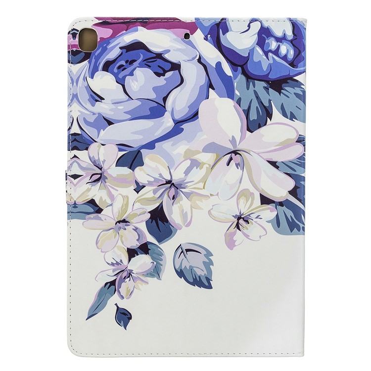 Pattern Printing PU Leather Flip Tablet Cover for iPad Pro 10.5-inch (2017)/Air 10.5 inch (2019)/iPad 10.2 (2019) - Blue Flower-3