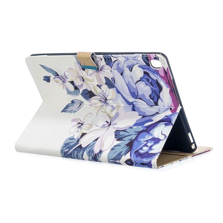 Pattern Printing PU Leather Flip Tablet Cover for iPad Pro 10.5-inch (2017)/Air 10.5 inch (2019)/iPad 10.2 (2019) - Blue Flower-4