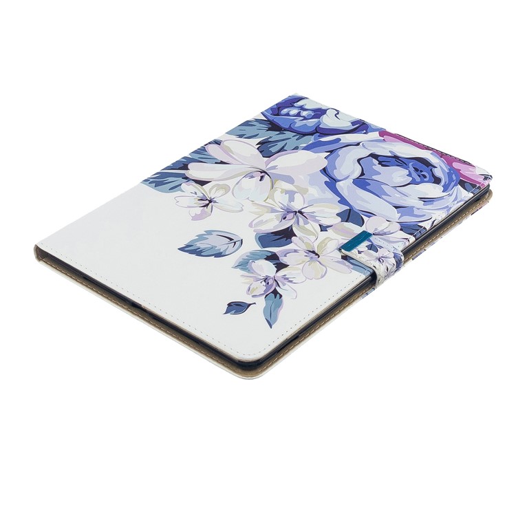 Pattern Printing PU Leather Flip Tablet Cover for iPad Pro 10.5-inch (2017)/Air 10.5 inch (2019)/iPad 10.2 (2019) - Blue Flower-6