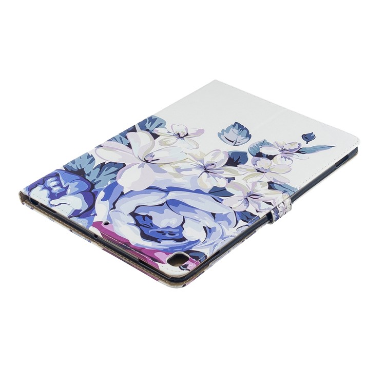 Pattern Printing PU Leather Flip Tablet Cover for iPad Pro 10.5-inch (2017)/Air 10.5 inch (2019)/iPad 10.2 (2019) - Blue Flower-7