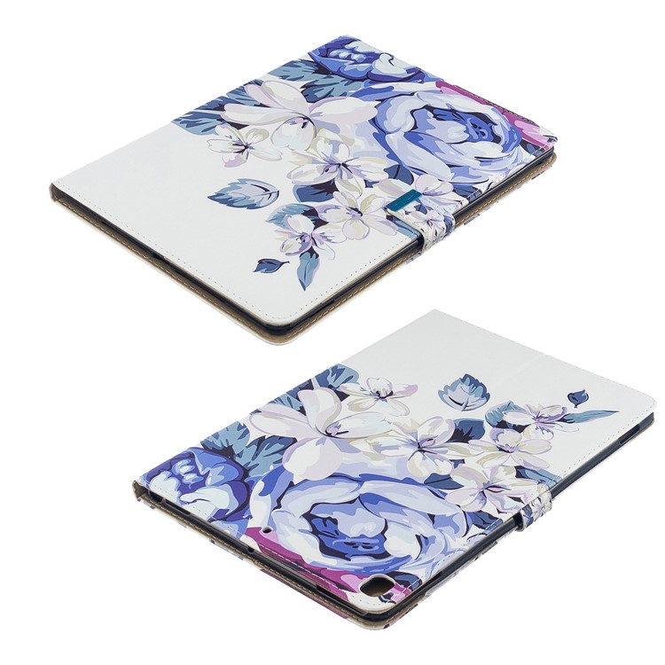 Pattern Printing PU Leather Flip Tablet Cover for iPad Pro 10.5-inch (2017)/Air 10.5 inch (2019)/iPad 10.2 (2019) - Blue Flower-8