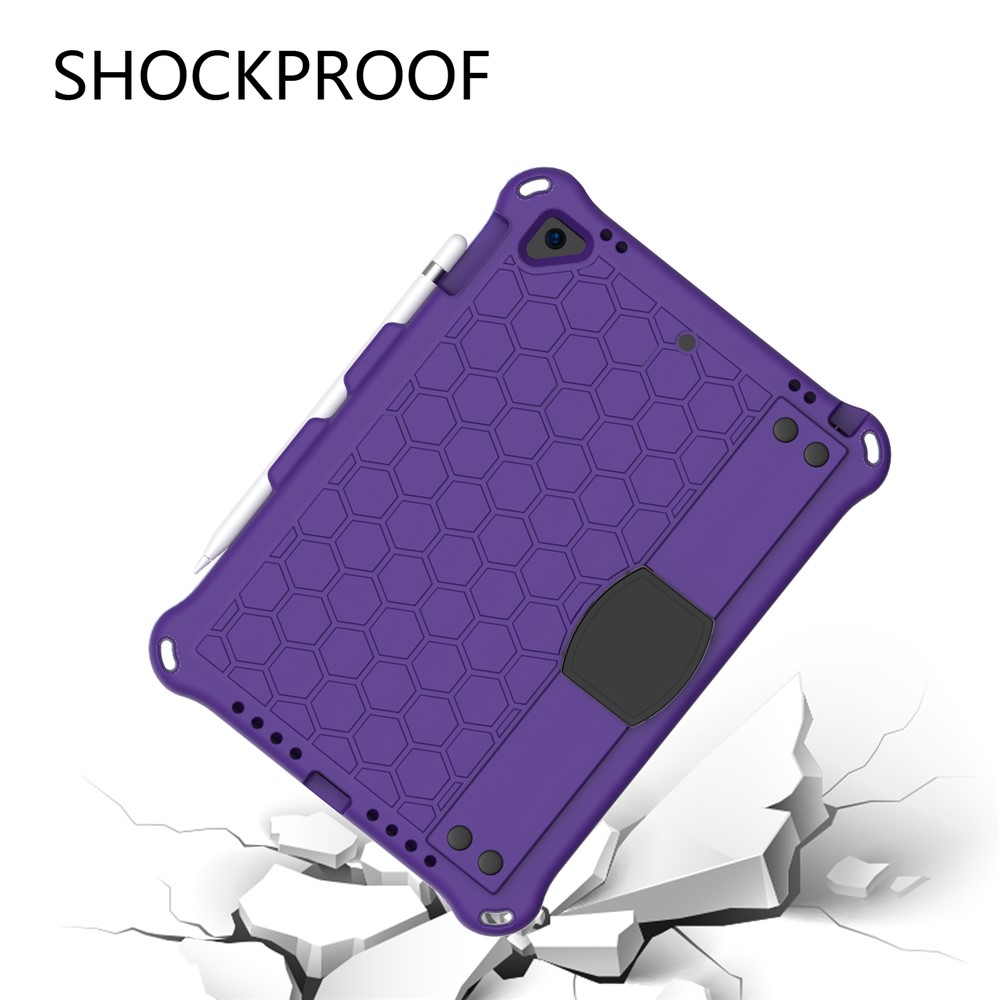 Texture en Nid D'abeille EVA Tablet Hybrid Case Avec Bandoulière Pour Apple Ipad 9,7 Pouces (2018) / (2017) / Ipad Pro 9,7 Pouces (2016) / Ipad Air 2 / Air (2013) - Violet-3