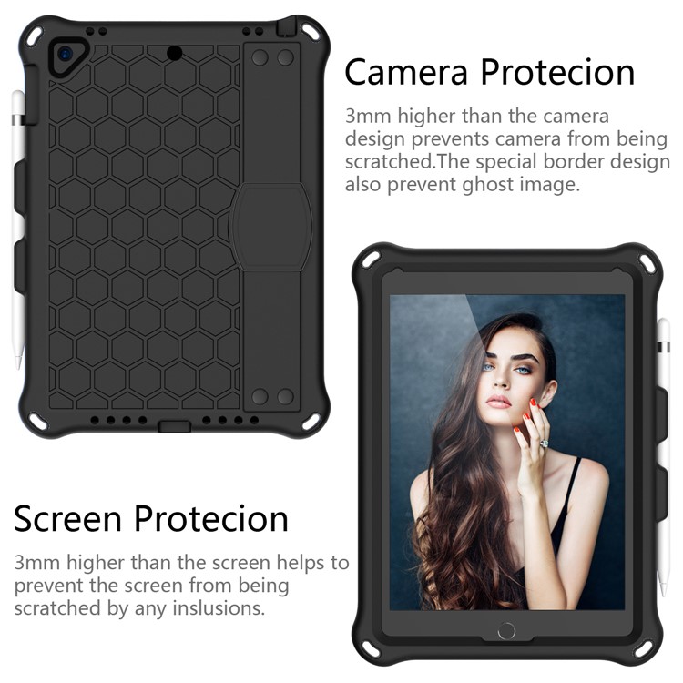 Honeycomb Texture PC + Silicone Tablet Protective Case for iPad 9.7-inch (2018)/(2017)/iPad Pro 9.7 inch (2016)/iPad Air 2/Air (2013) - Black-2