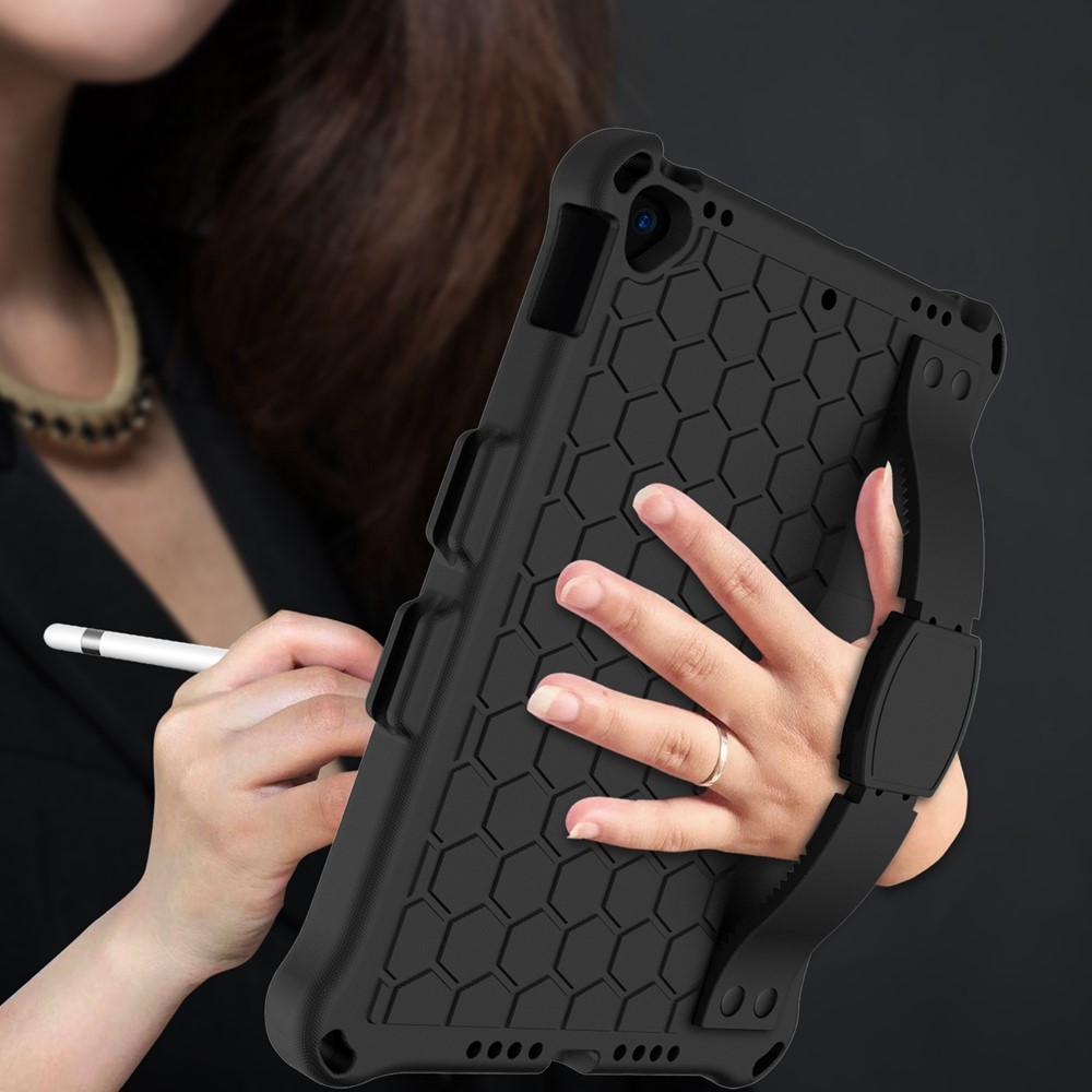 Honeycomb Texture PC + Silicone Tablet Hybrid Shell with Shoulder Strap for iPad 10.2 (2019)/iPad Pro 10.5-inch (2017)/iPad Air 10.5 inch (2019) - Black-6