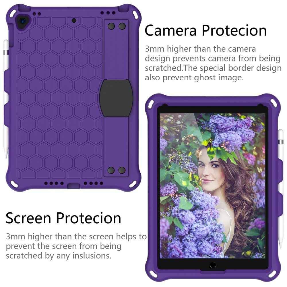 Honeycomb Texture EVA Tablet Hybrid Shell with Shoulder Strap for iPad 10.2 (2021)/(2020)/(2019)/iPad Pro 10.5-inch (2017)/iPad Air 10.5 inch (2019)  - Purple-2