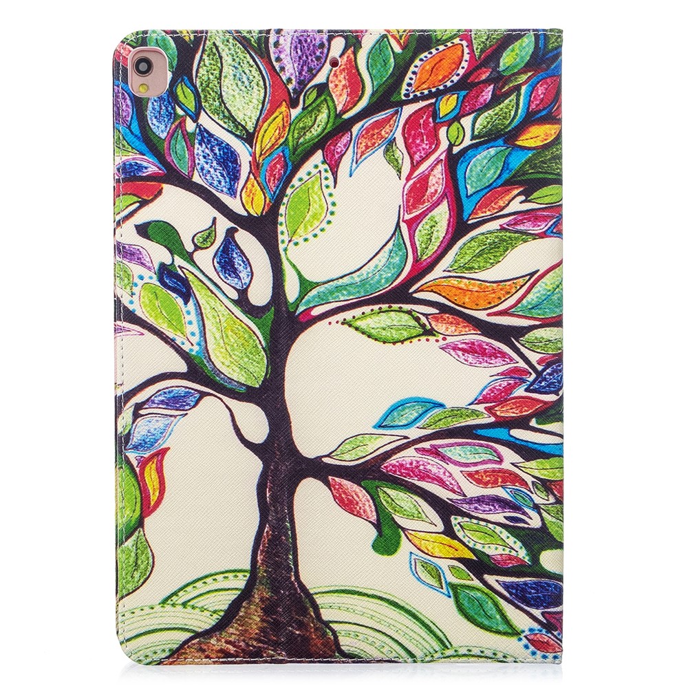 Pattern Printing Wallet Stand Leather Tablet Case for iPad 10.2 (2019) - Colorized Tree-3