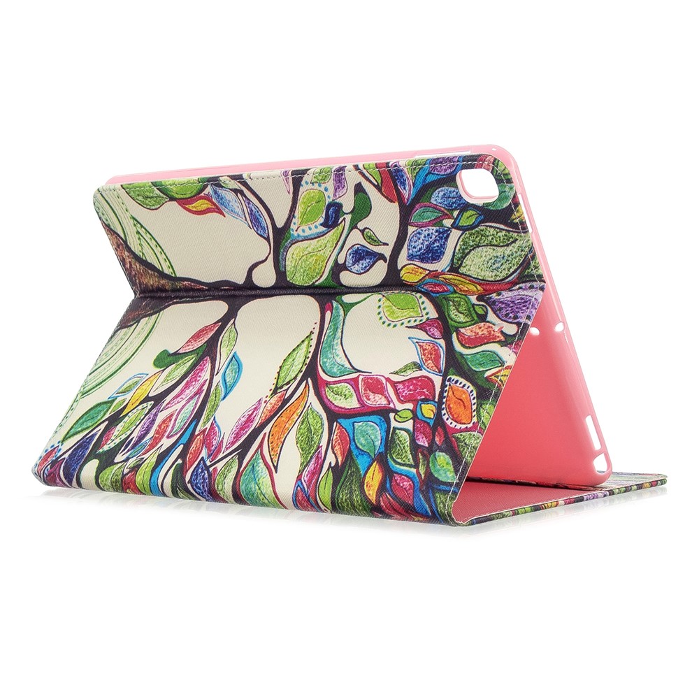 Pattern Printing Wallet Stand Leather Tablet Case for iPad 10.2 (2019) - Colorized Tree-4