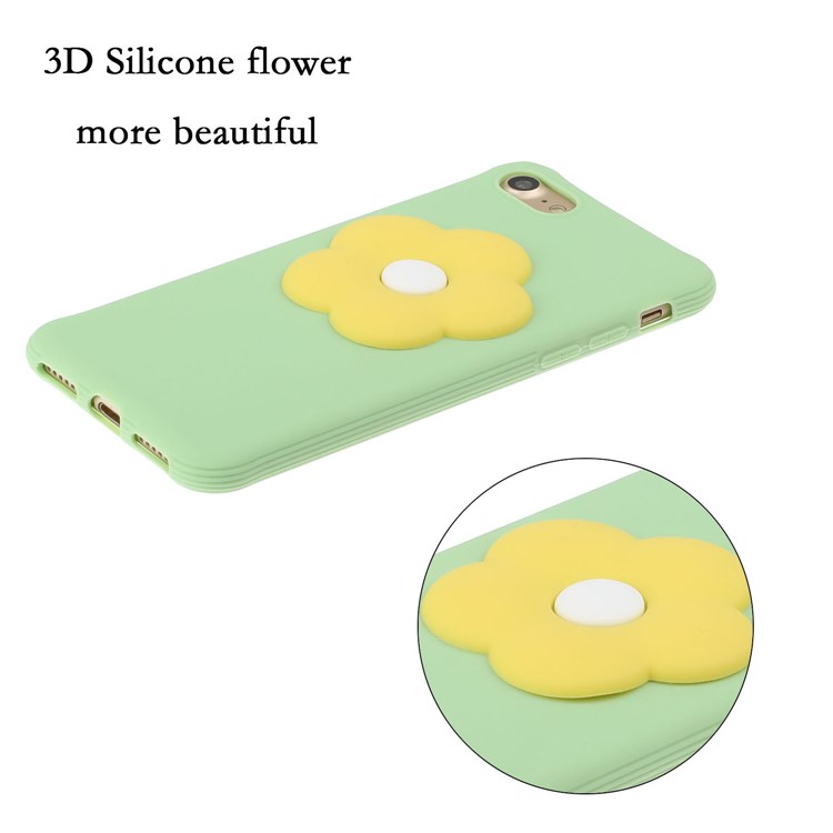 3D Flower Decor Soft TPU Phone Casing for iPhone 7/8 4.7-inch - Green-4