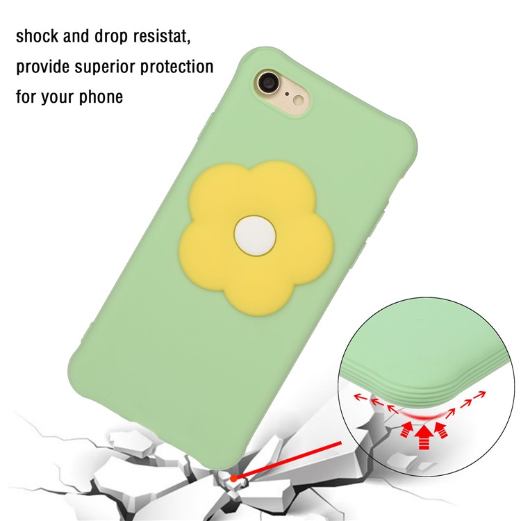 3D Flower Decor Soft TPU Phone Casing for iPhone 7/8 4.7-inch - Green-5