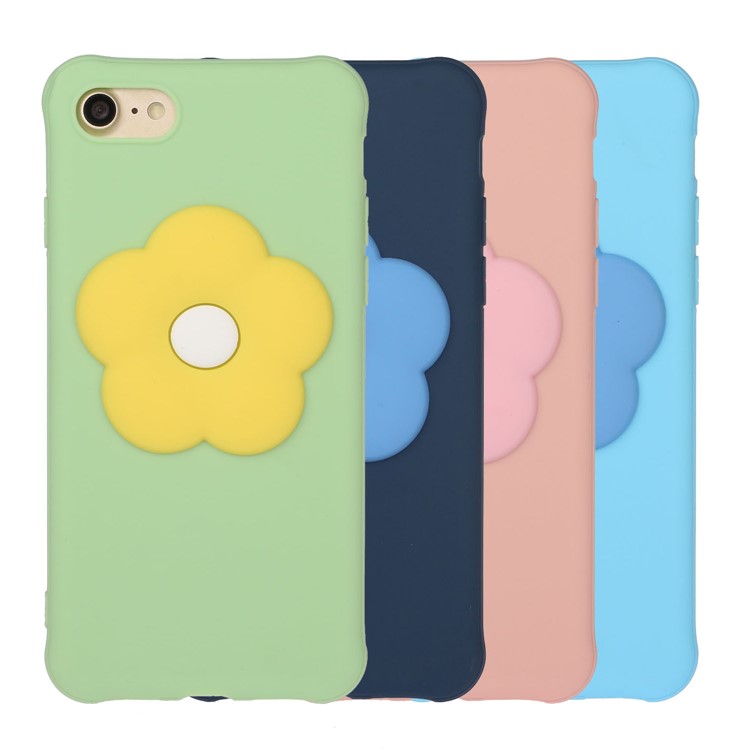 3D Flower Decor Soft TPU Phone Casing for iPhone 7/8 4.7-inch - Green-7