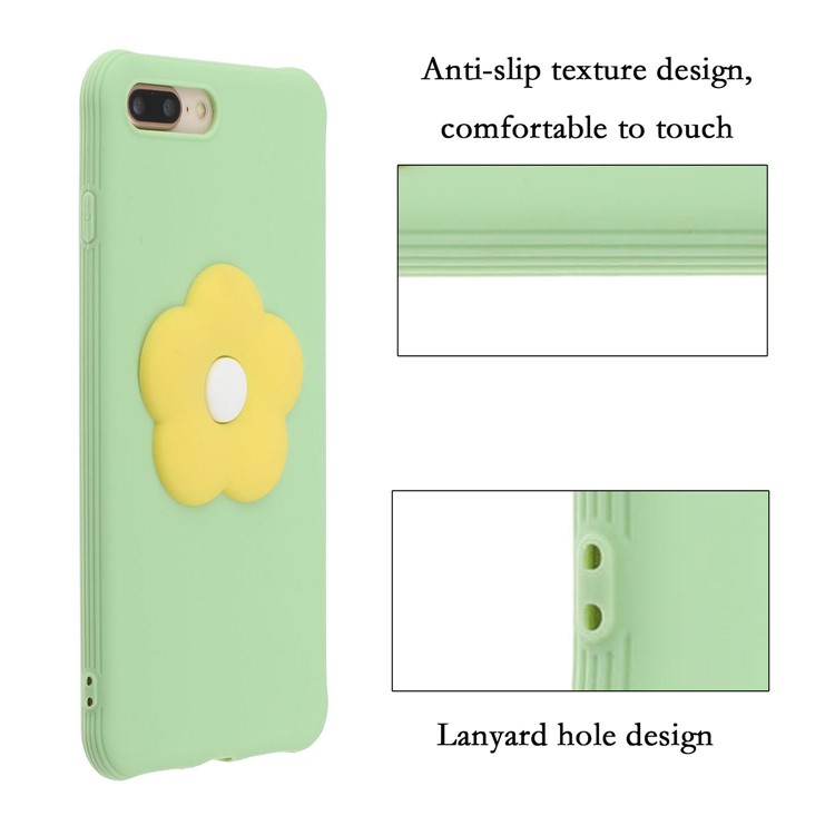 3D Flower Decor TPU Phone Case for iPhone 8 Plus 5.5 / 7 Plus 5.5-inch - Green-2