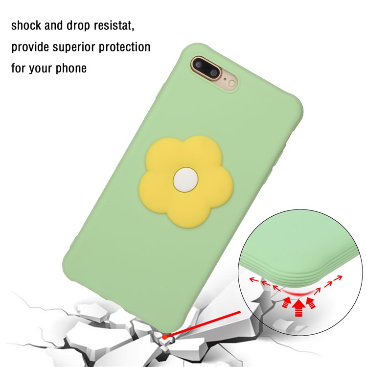 3D Flower Decor TPU Phone Case for iPhone 8 Plus 5.5 / 7 Plus 5.5-inch - Green-4