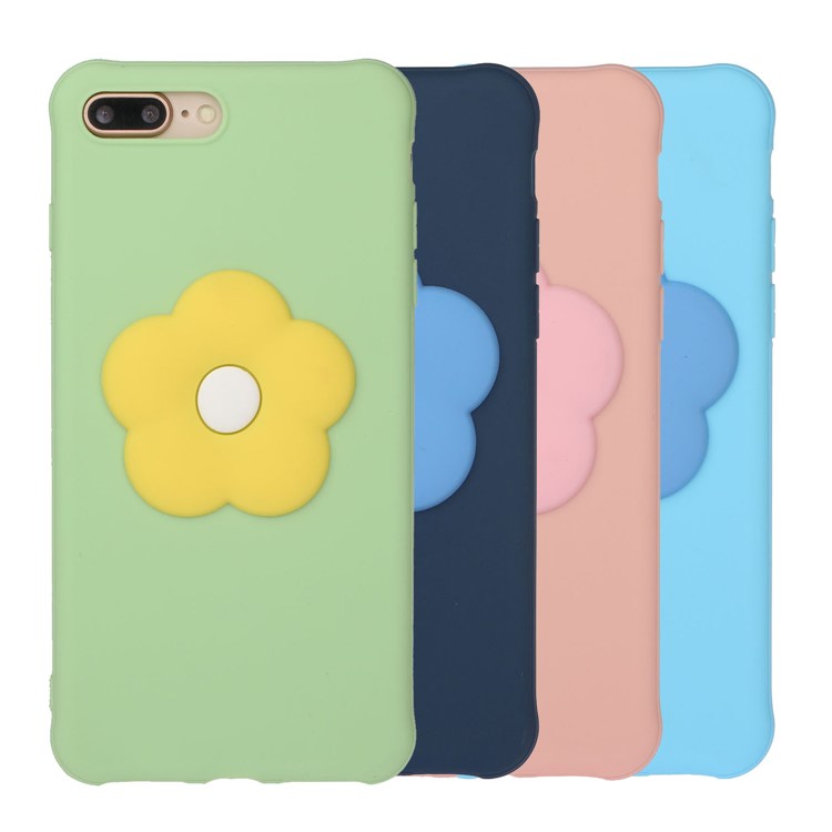 3D Flower Decor TPU Phone Case for iPhone 8 Plus 5.5 / 7 Plus 5.5-inch - Green-6