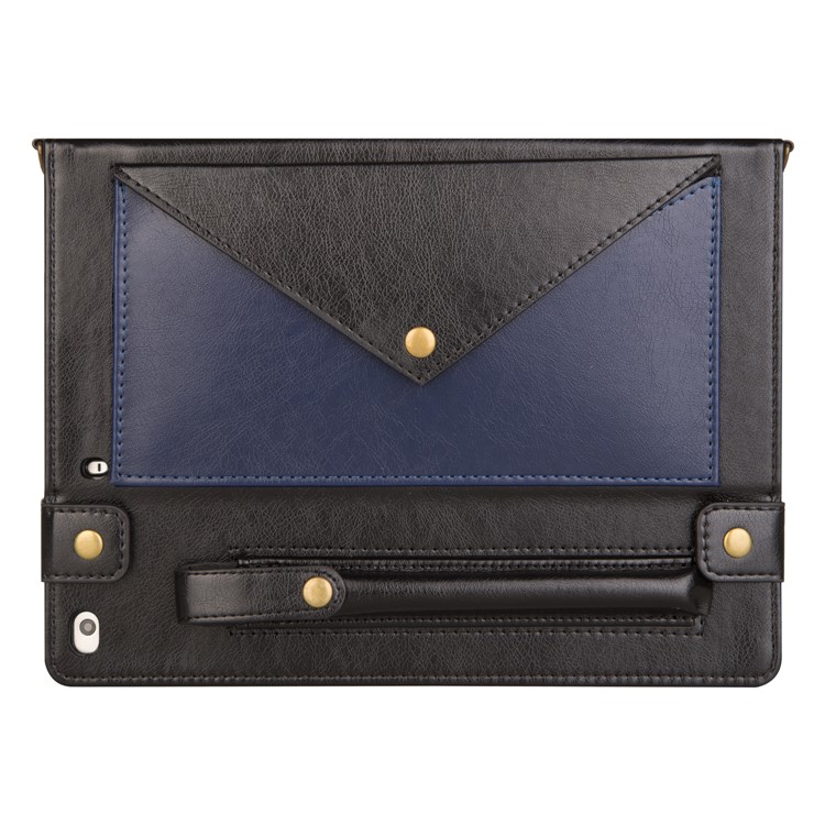 Color Splicing Envelop Style Wallet Leather Tablet Shell with Pen Pouch for Apple iPad Mini/Mini 2/Mini 3/Mini 4/Mini (2019) 7.9 inch - Dark Blue-2