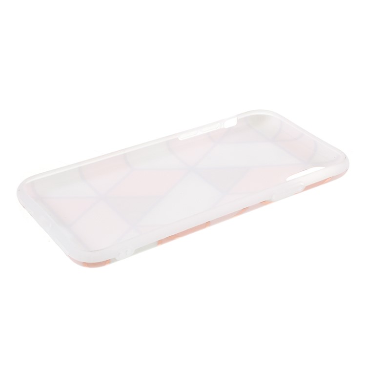 Motif De Marbre De Raccordement Géométrique IMD Couverture TPU Pour IPhone XS Max 6,5 Pouce - Or Rose-4