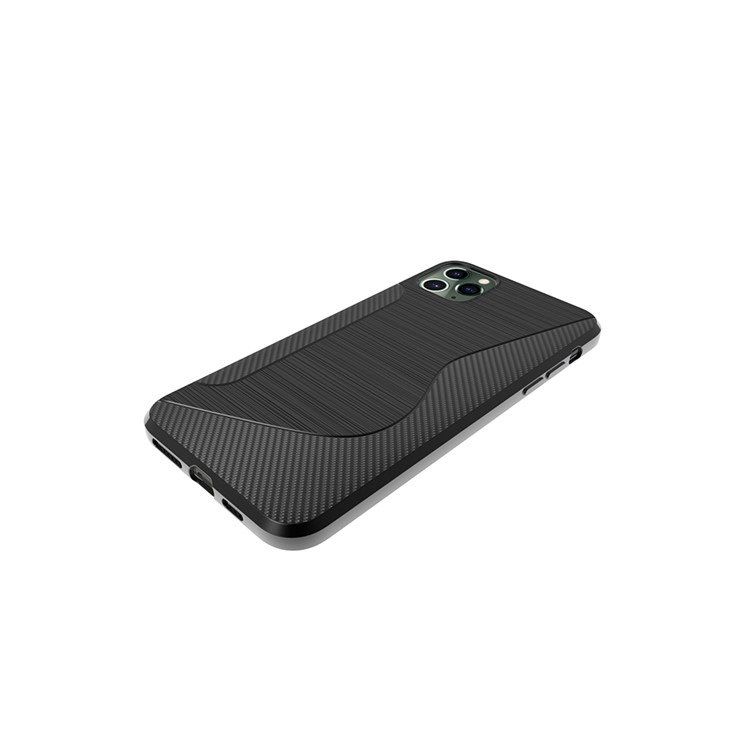 S Shape Carbon Fiber Texture Brushed TPU Mobile Phone Case for iPhone 11 Pro Max 6.5 inch-4