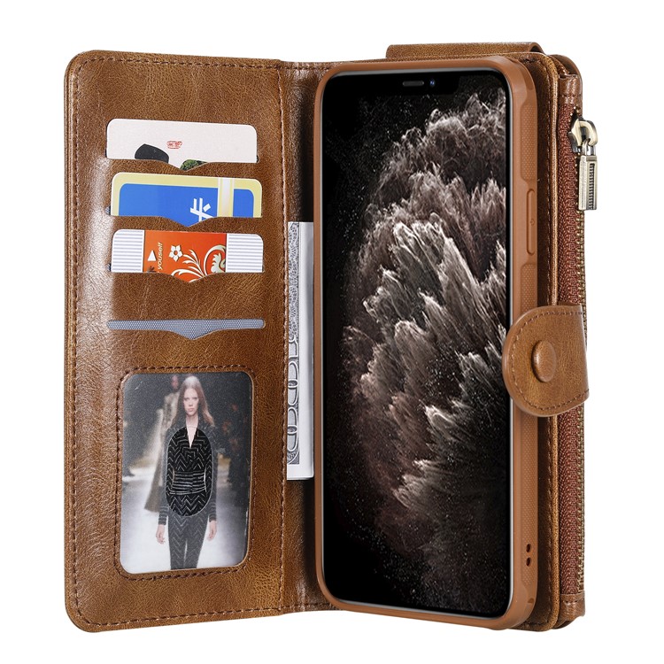 Vintage Style Multifunctional PU Leather Wallet Phone Case Cover for iPhone 11 Pro 5.8-inch - Brown-12