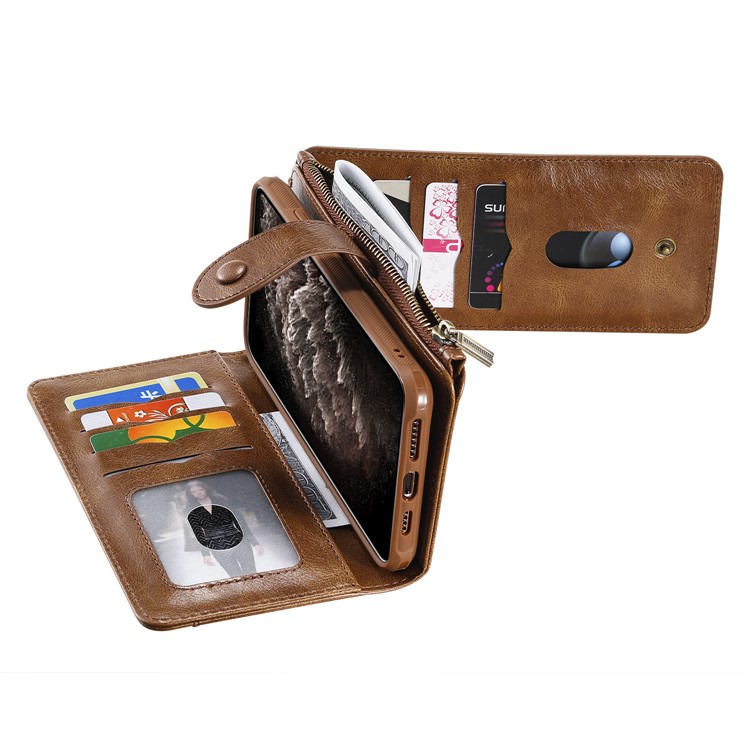 Vintage Style Multifunctional PU Leather Wallet Phone Case Cover for iPhone 11 Pro 5.8-inch - Brown-23