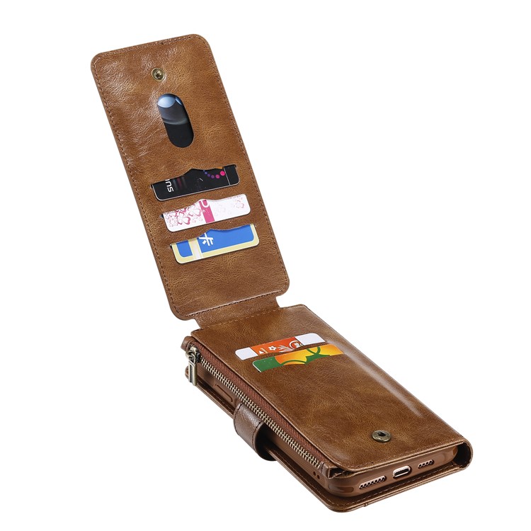 Vintage Style Multifunctional PU Leather Wallet Phone Case Cover for iPhone 11 Pro 5.8-inch - Brown-24