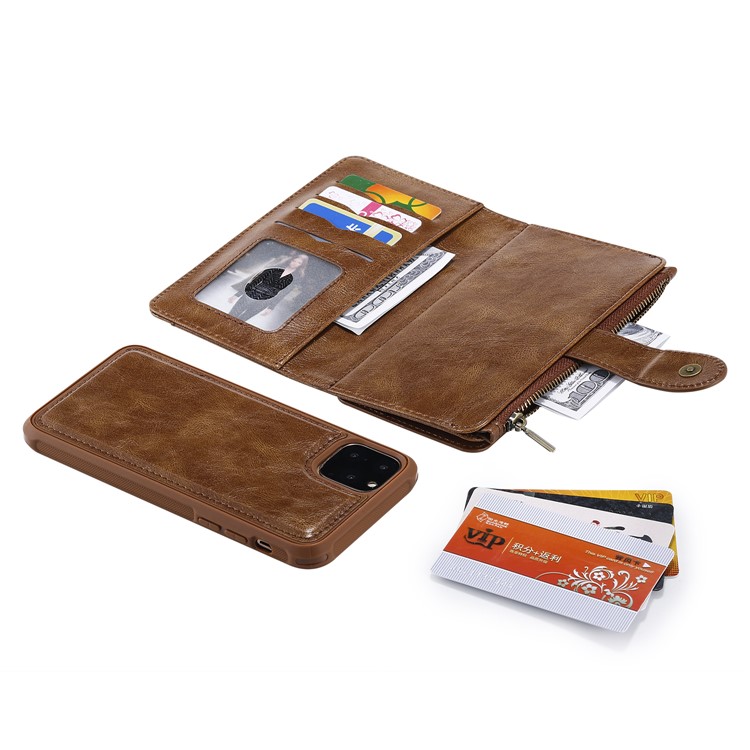 Vintage Style Multifunctional PU Leather Wallet Phone Case Cover for iPhone 11 Pro 5.8-inch - Brown-28