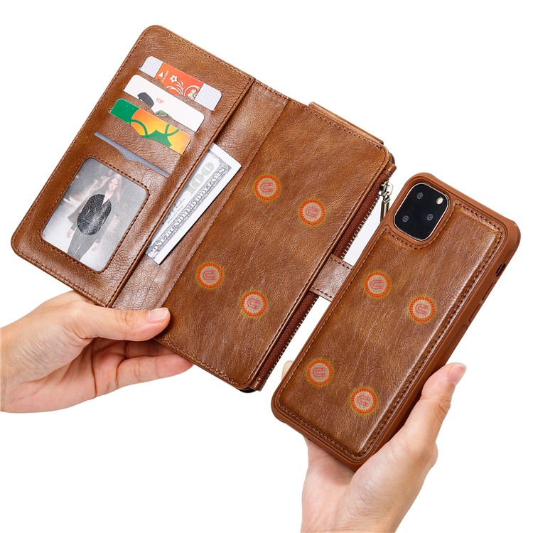 Vintage Style Multifunctional PU Leather Wallet Phone Case Cover for iPhone 11 Pro 5.8-inch - Brown-30