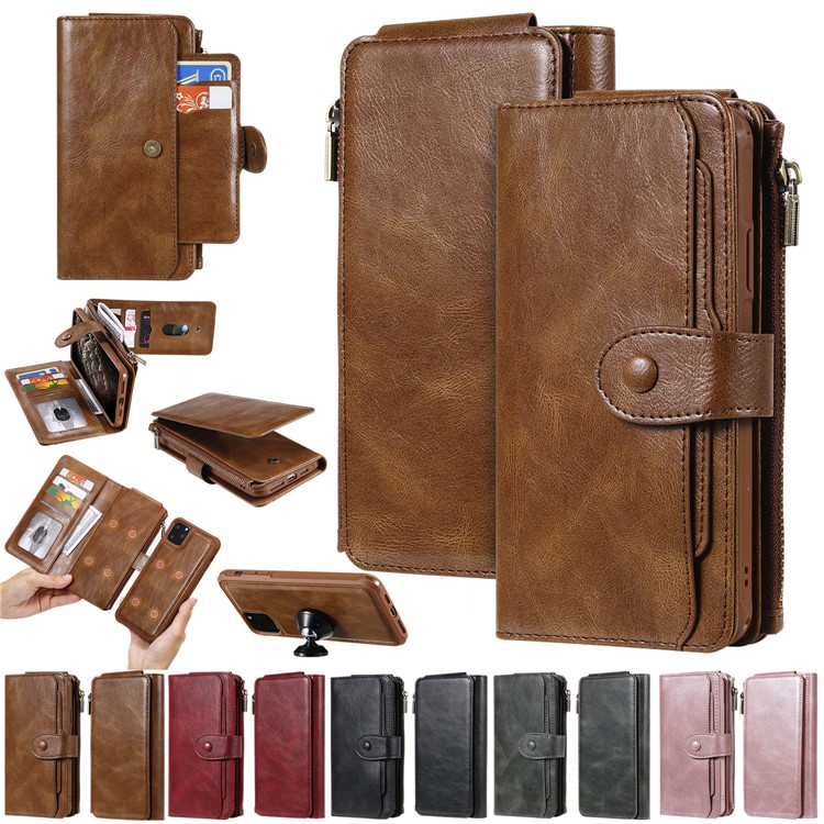 Vintage Style Multifunctional PU Leather Wallet Phone Case Cover for iPhone 11 Pro 5.8-inch - Brown-31