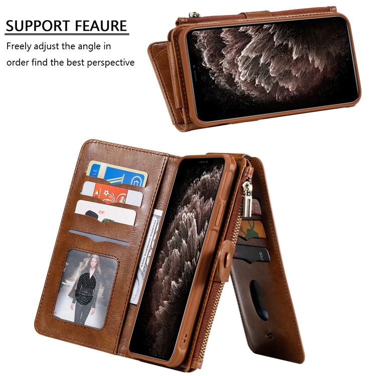 Vintage Style Multifunctional PU Leather Wallet Phone Case Cover for iPhone 11 Pro 5.8-inch - Brown-4