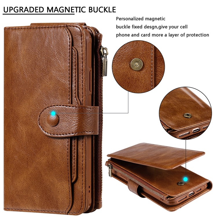 Vintage Style Multifunctional PU Leather Wallet Phone Case Cover for iPhone 11 Pro 5.8-inch - Brown-6