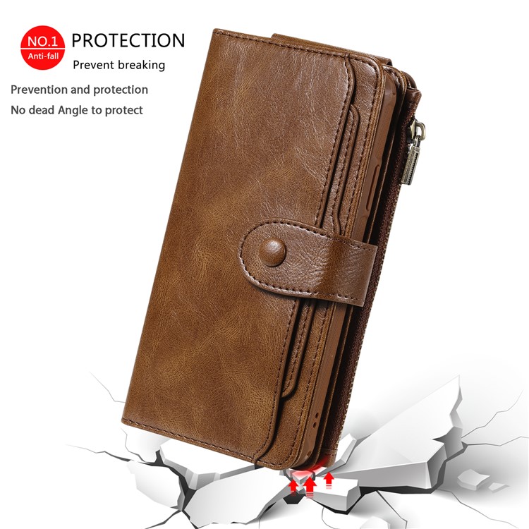 Vintage Style Multifunctional PU Leather Wallet Phone Case Cover for iPhone 11 Pro 5.8-inch - Brown-9