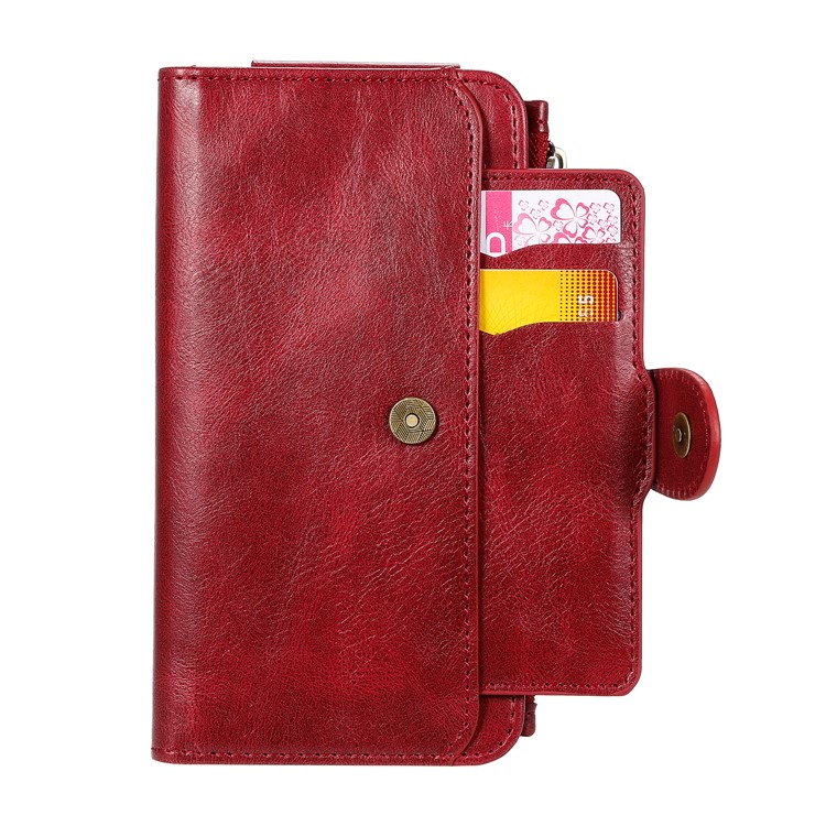 Vintage Style Multifunctional PU Leather Wallet Phone Case Cover for iPhone 11 6.1-inch - Red-13