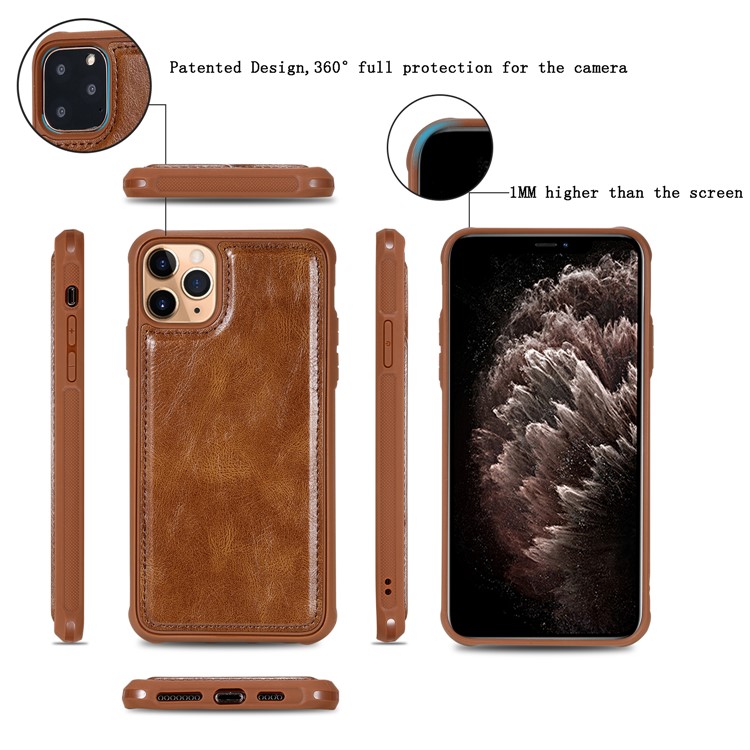 Vintage Style Multifunctional Leather Stand Wallet Phone Case Cover for iPhone 11 Pro Max 6.5-inch - Brown-2