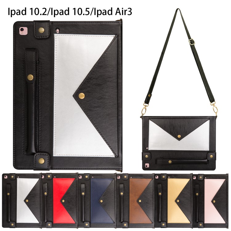 Color Splicing Envelop Style Wallet Leather Tablet Cover with Pen Pouch for Apple iPad 10.2 (2019) - Silver-9