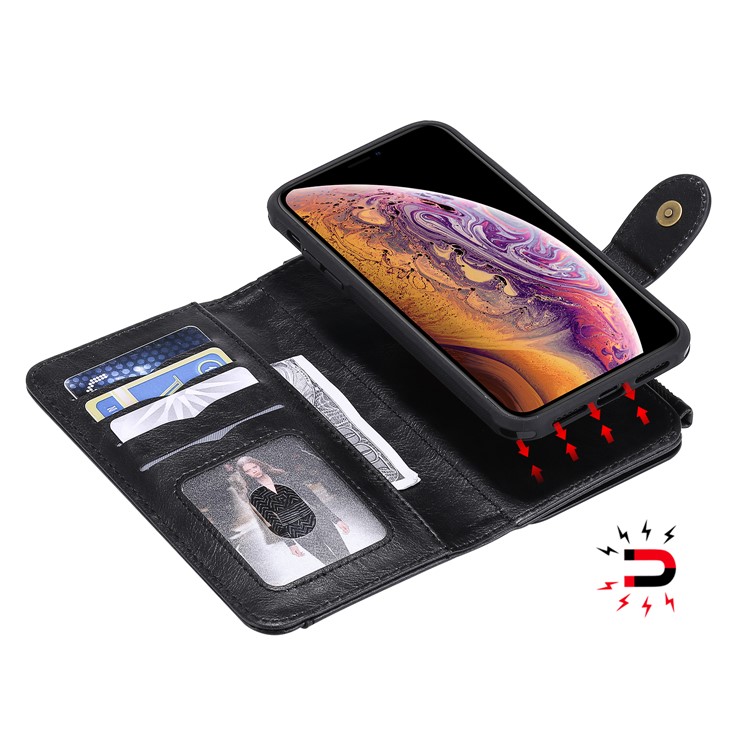 Multi-functional Retro Leather with Wallet Cell Case for iPhone XR 6.1 inch - Black-27