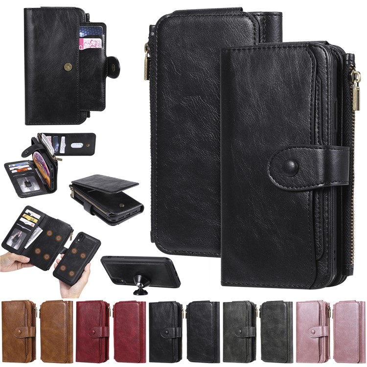 Multi-functional Retro Leather with WalletCell Case for iPhone XR 6.1 inch - Black-32