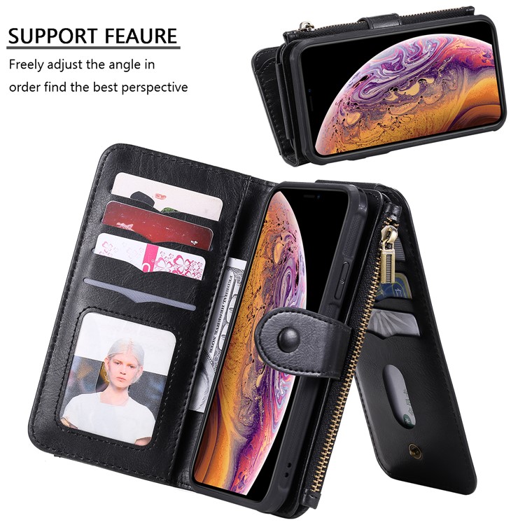 Multi-functional Retro Leather with WalletCell Case for iPhone XR 6.1 inch - Black-4