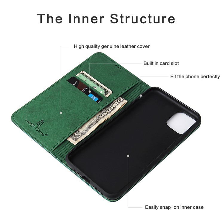 Crocodile Texture Cowhide Leather Wallet Phone Case for Apple iPhone 11 Pro Max 6.5 inch - Green-2