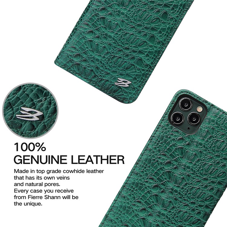 Crocodile Texture Cowhide Leather Wallet Phone Case for Apple iPhone 11 Pro Max 6.5 inch - Green-8