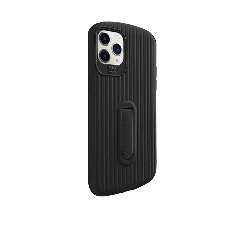 NXE Luggage Texture TPU Phone Back Case with Kickstand for iPhone 11 Pro Max 6.5-inch - Black-4