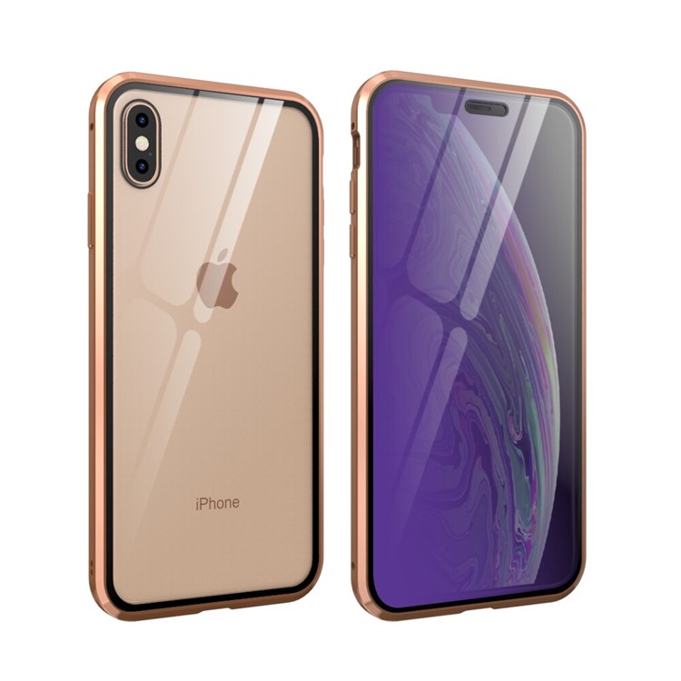 

Синяя Серия Черт Для Iphone Х / XS 5,8 Дюйма Металлической Рамы + Двухсторонней Закаленное Стекло Анти-Blue-Ray Оболочки - Золото, iPhone X