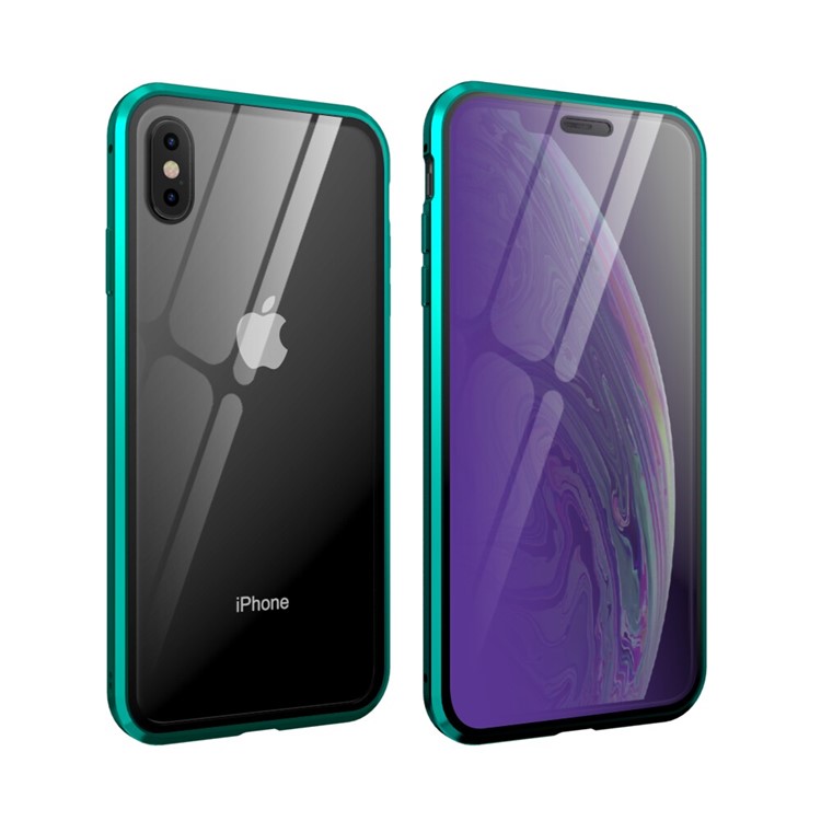 

Синяя Серия Черт Для Iphone Х / XS 5,8 Дюйма Металлической Рамы + Двухсторонней Закаленное Стекло Анти-Blue-Ray Оболочки - Зеленый, iPhone X