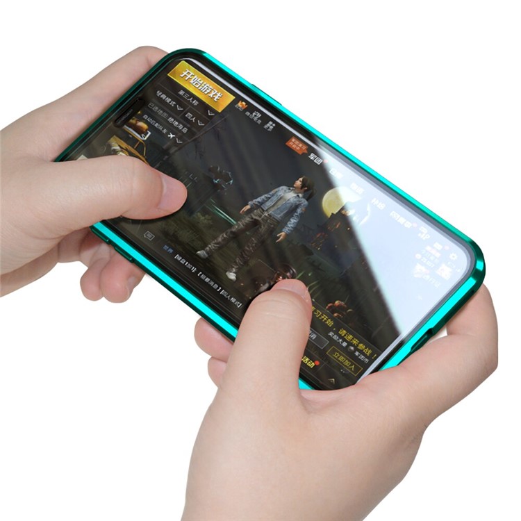 Vidrios Templados Diablo Serie De Protección De Ojo Verde + Caja Del Teléfono Marco De Metal Magnético Para El IPhone 8 Plus / 7 Además De 5,5 Pulgadas - Verde-2