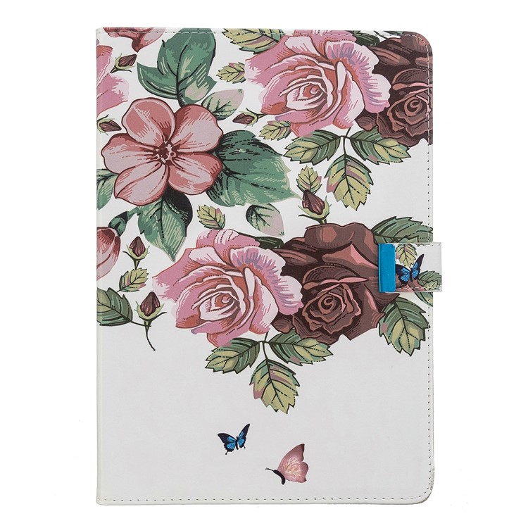 Printing PU Leather Wallet Tablet Cover for iPad Air (2013)/Air 2/Pro 9.7 inch (2016)/9.7-inch (2017)/9.7-inch (2018) - Pink Flower-2
