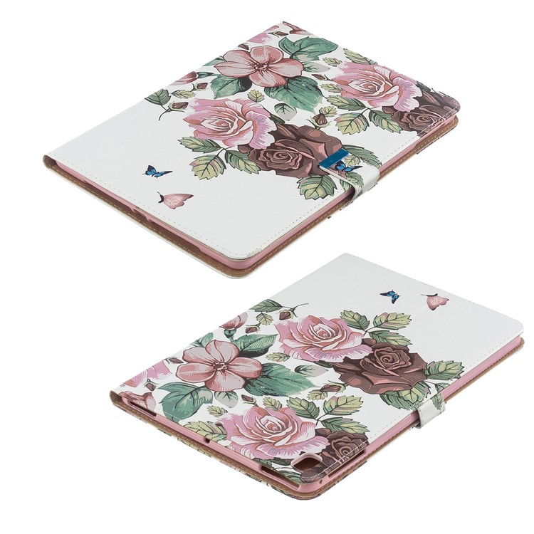 Printing PU Leather Wallet Tablet Cover for iPad Air (2013)/Air 2/Pro 9.7 inch (2016)/9.7-inch (2017)/9.7-inch (2018) - Pink Flower-8