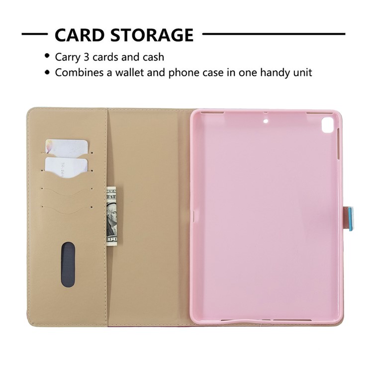 Printing PU Leather Wallet Tablet Cover for iPad Air (2013)/Air 2/Pro 9.7 inch (2016)/9.7-inch (2017)/9.7-inch (2018) - Pink Flower-9