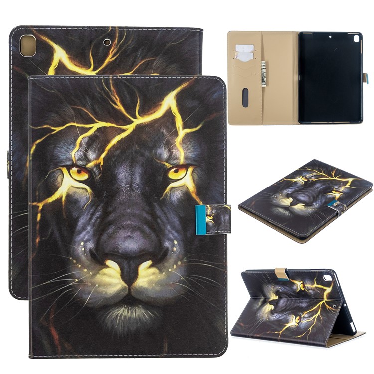 Printing PU Leather Wallet Tablet Cover for iPad Air (2013)/Air 2/Pro 9.7 inch (2016)/9.7-inch (2017)/9.7-inch (2018) - Lion-1